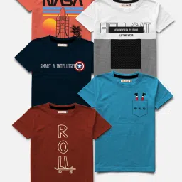 HELLCAT Multicolor Printed T-Shirt (Pack Of 5) image 1
