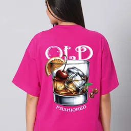 Besick Graphic Printed Cotton Oversized T-shirt-image-0