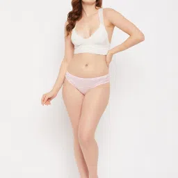 Clovia Pink Lace Bikini Panty image 4