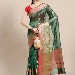 Banarasi Silk Works  Woven Saree with Blouse image 1