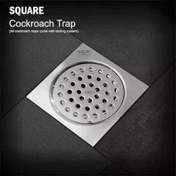 Sanjay Chilly Square Floor Drainer with Cockroach Trap Silver 127 x 127 mm, SCCT-S-127 image 3