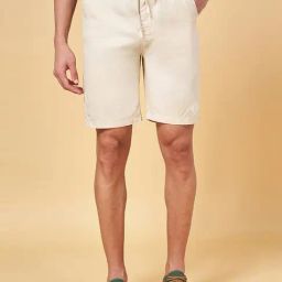 Urban Ranger by Pantaloons Light Beige Cotton Slim Fit Shorts-picture-30