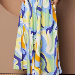 LookShine Women Printed Relaxed Flared Wrinkle Free Trousers image 2