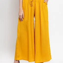 Clora Creation Women Yellow & Pink Pack of 2 Flared Knitted Ethnic Palazzos image 5