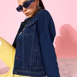 Tripursundari Fashion Lightweight Crop Denim Trucker Jacket-image-68