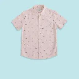 Pantaloons Junior Peach Cotton Printed Shirt-image-55