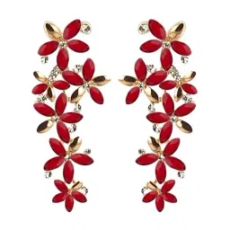 YouBella Gold-Plated Designer Hanging Fancy Red Dangler Earrings-picture-19