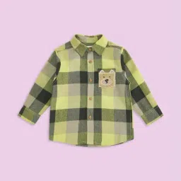 Pantaloons Baby Green Cotton Chequered Full Sleeves Shirt-image-93