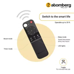 Atomberg Renesa+ Pearl White 1200 mm 3 Blades Ceiling Fan with Remote MSNV5OOLM4M056 image 4