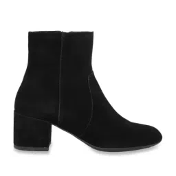 Geox Women's D Eleana Black Leather Casual Booties-image-51