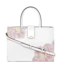 Esbeda Ruby Graphic White PU Printed Handbag-image-40