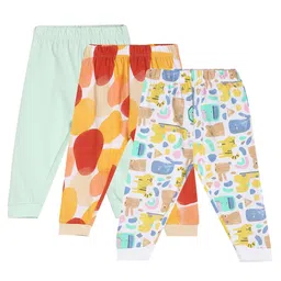 MINI KLUB Cotton Pack Of 3 Animals Printed Joggers - Coral-picture-19