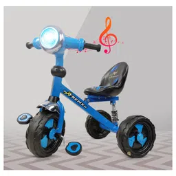 Dash Kids Tricycle with LED Headlight & Music | Comfortable Seat with Rear Shock Absorber | Sturdy & Stylish Ride-On Trike Tricycle for Toddlers (Blue, 2 Years+)-picture-14