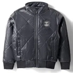 Ruff Full Sleeves Solid Leather Jacket - Black-picture-27