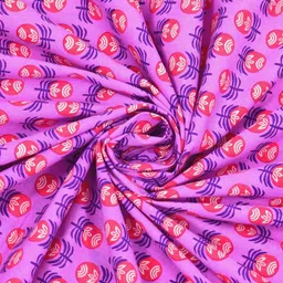 The Craft Monk Purple & White Floral King Bedsheet with 2 Pillow Covers image 2