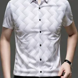 StyleCast x Revolte Men Slim Fit Textured Spread Collar Casual Shirt image 2