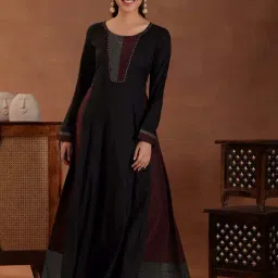 Libas Black Printed Anarkali Kurta with Pants-picture-37