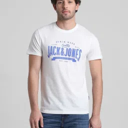Produkt By Jack & Jones White Slim Fit Printed T-Shirt image 1