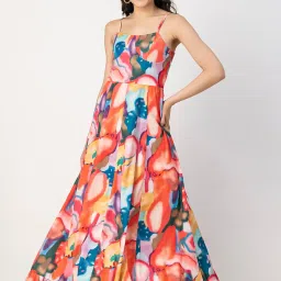 Moomaya Multicolor Printed Maxi Dress image 1