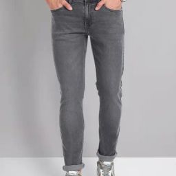AD by Arvind Grey Skinny Fit Lightly Washed Jeans-picture-20
