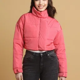 Forever 21 Pink Regular Fit Puffer Jacket image 1