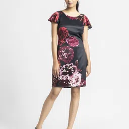 SHAYE Floral Print Satin Sheath Dress-image-2