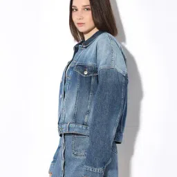 Only Blue Cotton Regular Fit Denim Jacket image 4