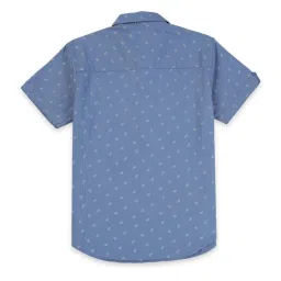 Gini & Jony Kids Blue Cotton Printed Shirt image 2