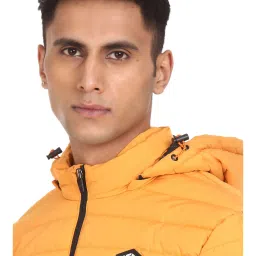 u.s. polo assn. Men Mustard Long Sleeve Solid Detachable Hood Jacket image 5