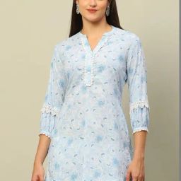 Rangriti Blue Cotton Printed Top-picture-8
