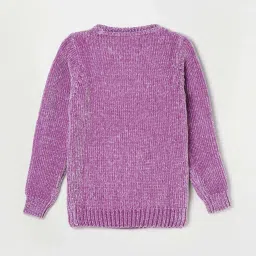 Fame Forever by Lifestyle Kids Lilac Embroidered Full Sleeves Sweater image 2