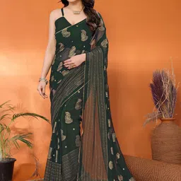 DIVASTRI Floral Poly Georgette Designer Saree-picture-21