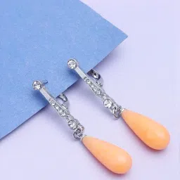 Sohi Gold Plated Party Designer Stone Drop Earrings image 1