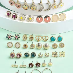 Zaveri Pearls Set of 25Multicolor Contemporary Stud & Drop Earrings-ZPFK15138 image 1