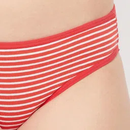 Clovia Red & White Stripes Bikini Panty image 5