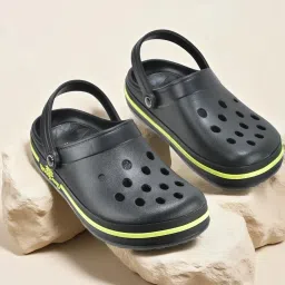 Woodland Men's Black Back Strap Clogs image 1