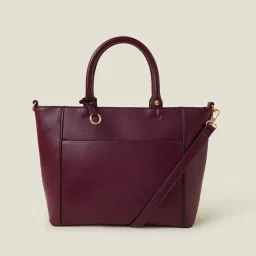 Accessorize London Maroon Solid Shoulder Handbag image 1