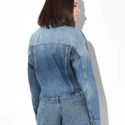 Only Blue Cotton Regular Fit Denim Jacket image 3