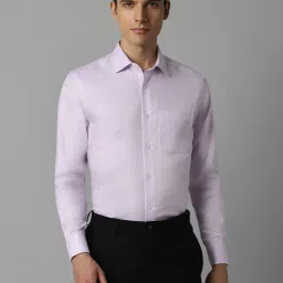 louis philippe Men Lilac Classic Fit Textured Full Sleeves Formal Shirt image 1