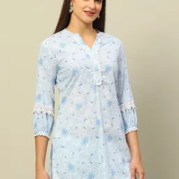 Rangriti Blue Cotton Printed Top image 4