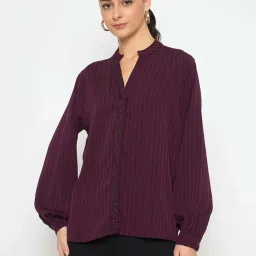 MADAME Purple Striped Top image 1