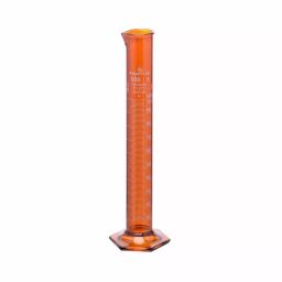 Supertek 250 ml Class A Measuring Cylinder Hexagonal Base With Spout, Amber, 75.504.0250 (Pack of 2)-picture-44