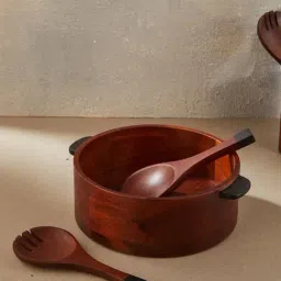 Fabindia Node Wooded Serving Bowl-picture-17