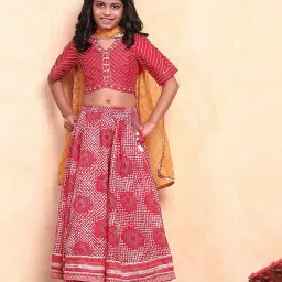Biba Girls Red Embellished Lehenga Cholis image 1