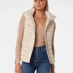 Forever New Light Beige Puffer Jacket image 1