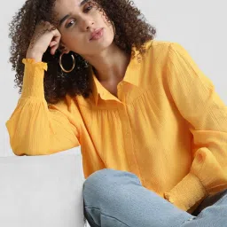 Only Yellow Viscose Regular Fit Shirt image 1