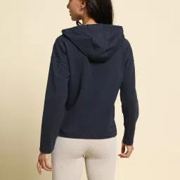 Van Heusen Navy Printed Sports Hoodie image 2