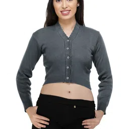 FEMULA V-Neck Woollen Crop Top-picture-12