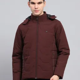 Monte Carlo Wine Regular Fit Quilted Hooded Jacket image 1