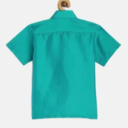 THANGAMAGAN Kids Teal Solid Lining Shirt image 2